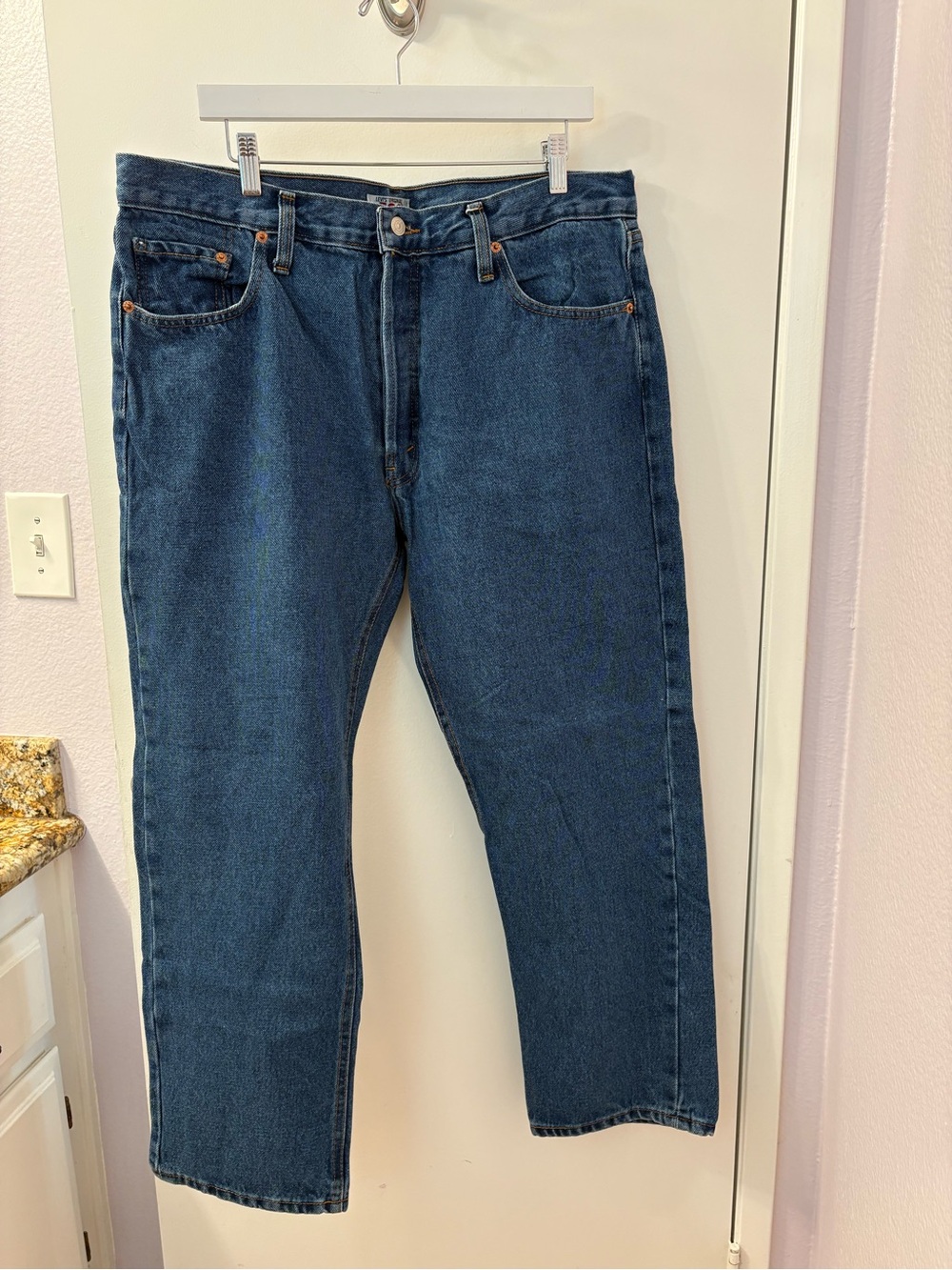 Levi's Men's Straight-Leg Button Fly Dark Blue Denim Jeans NWOT